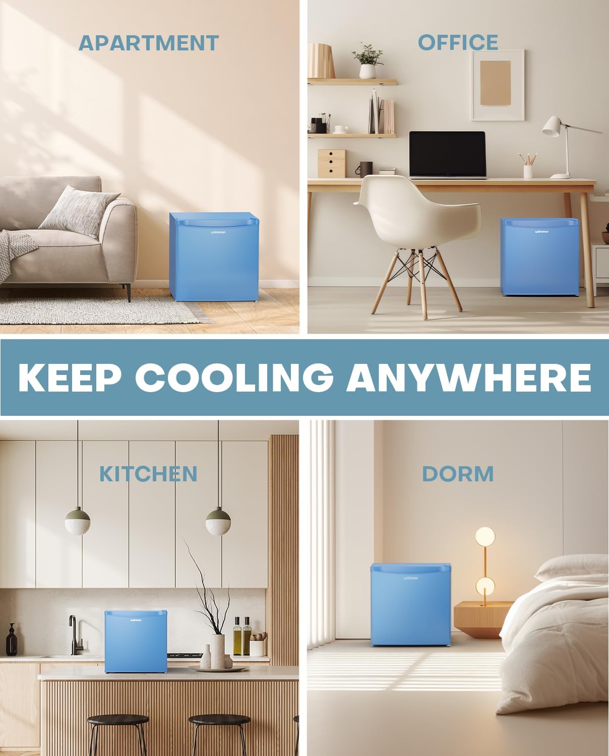 Upstreman Mini Fridge with Freezer